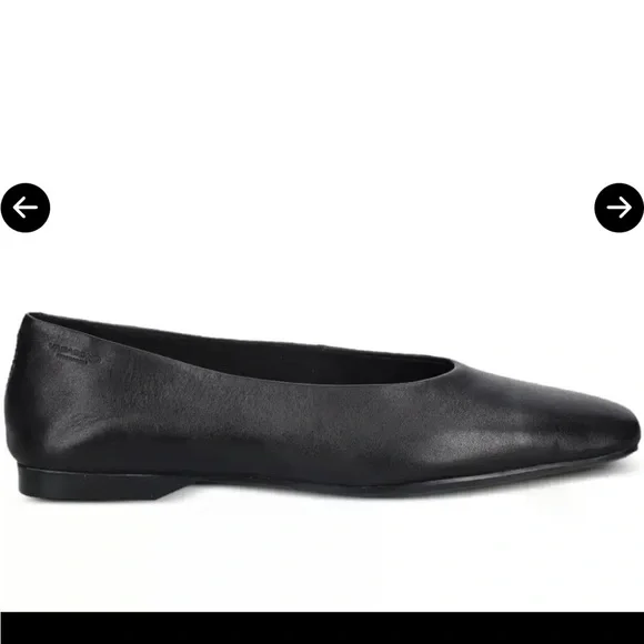 Vagabond Delia Black Leather Flats - Picture 2 of 7